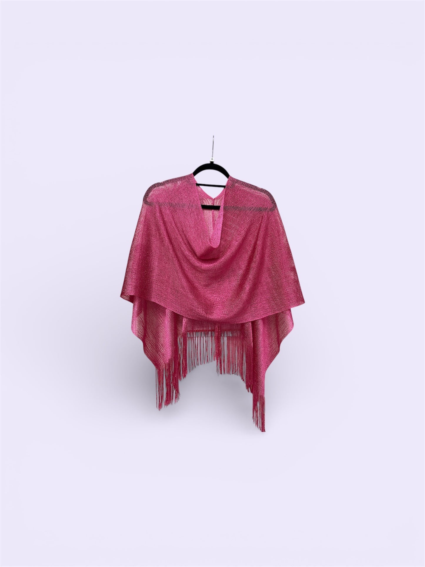 Sc2404128165195633 Glitzy Fringed Poncho Fushia