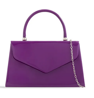 41088 Patent Handled Envelope Clutch Bag Purple