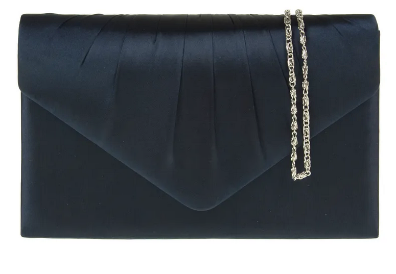 Satin Small Dressy Clutch Bag Navy