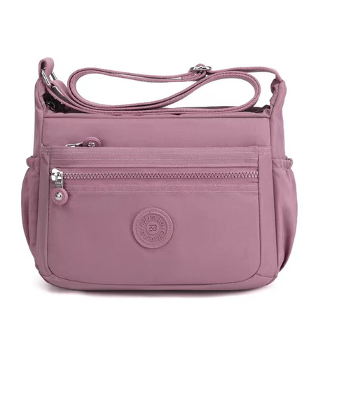 9037 CANVAS MULTI POCKET CROSS BODY BAG Pink
