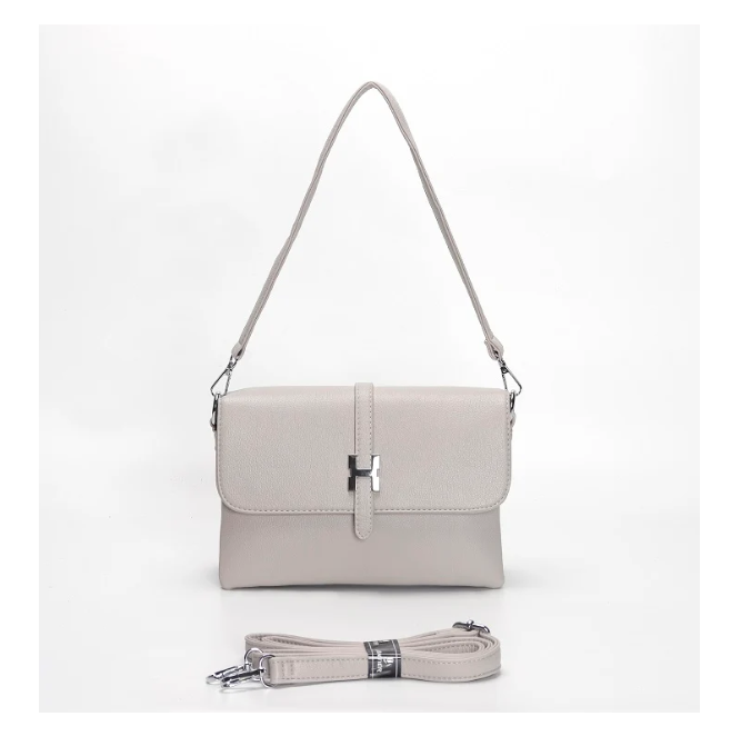 947 FOLD OVER BAG WITH H DETAIL Grey
