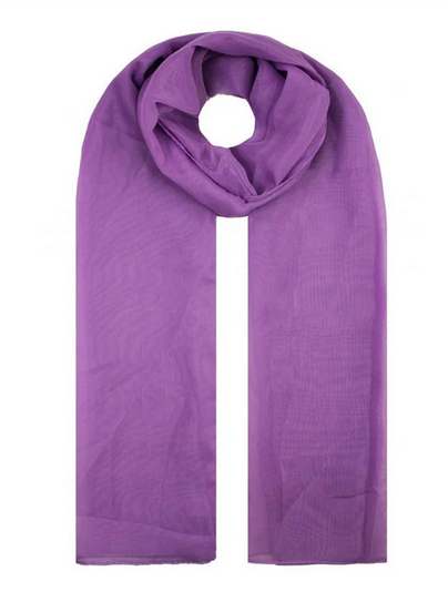 Ab1733-72 PLAIN COLOUR CHIFFON SCARF Lilac