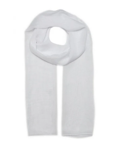 Ab1733-72 PLAIN COLOUR CHIFFON SCARF White
