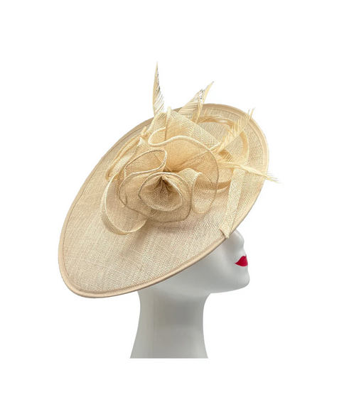 Ft2338 Ft2338 Large Hatinator W/Flower/Feather Orange Nude