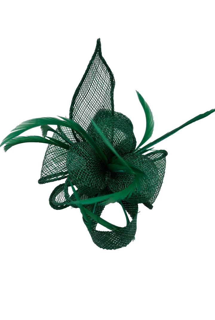 Ft2800 Small Curly Sinamay Clip-On Fasci Green