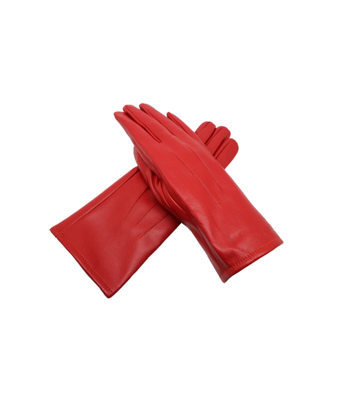 Gv2080-235 Fleece Lined PU Leather Gloves Red