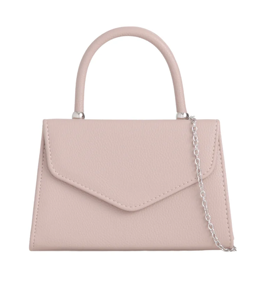 H2439 Metalic Handle Envelope Clutch Bag Stone