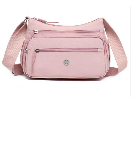 Ht231 CANVAS CASUAL CROSSBODY MULTI POCKET BAG Pink