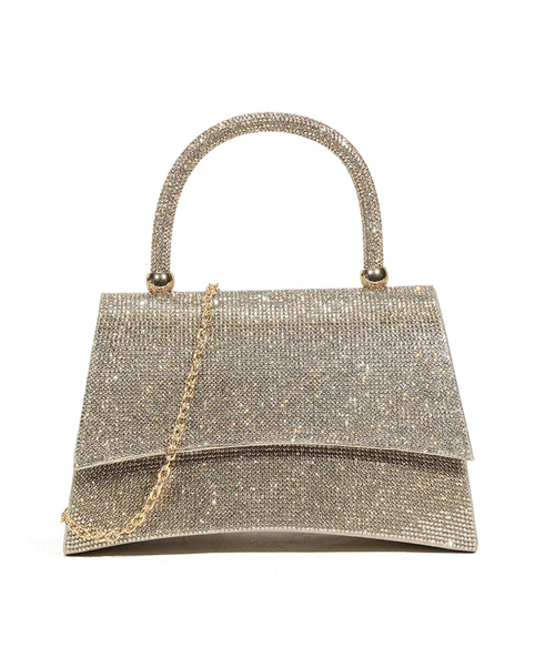 Ld3264 BLING HANDLE ENVELOPE CLUTCH LIGHT GOLD