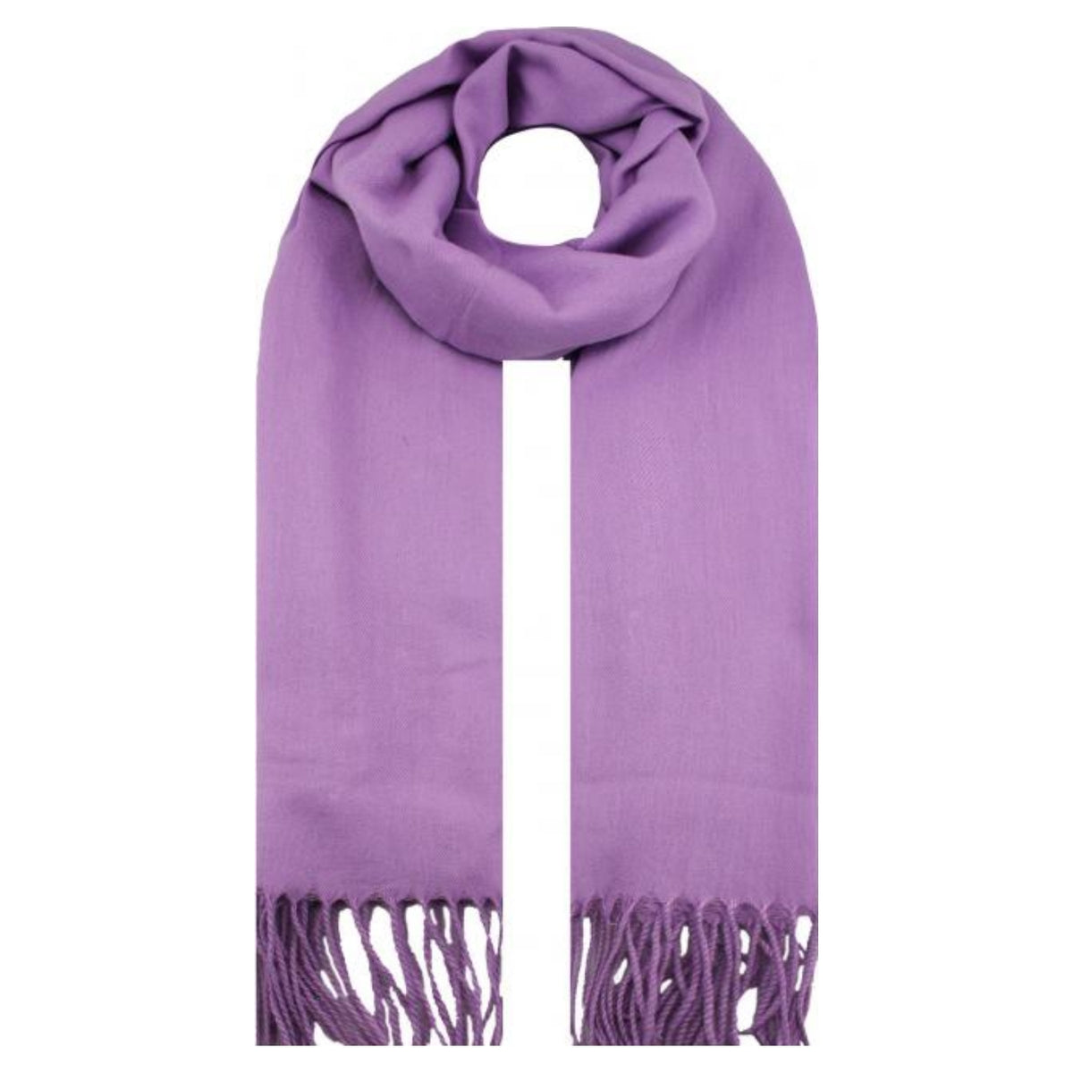 Sf1990-127 Plain Scarf With Tassles Purple