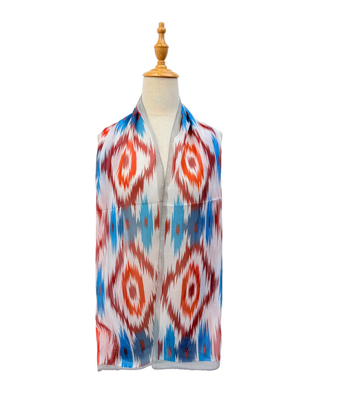 Sf2633-363 DIAMOND PRINT CHIFFON SCARF Blue