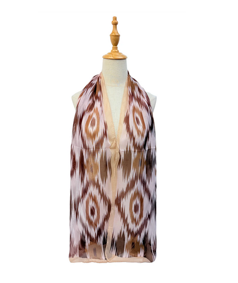 Sf2633-363 DIAMOND PRINT CHIFFON SCARF Brown