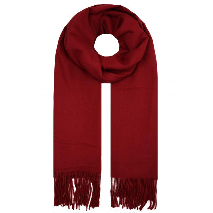 Sf1990-127 Plain Scarf With Tassles Maroon