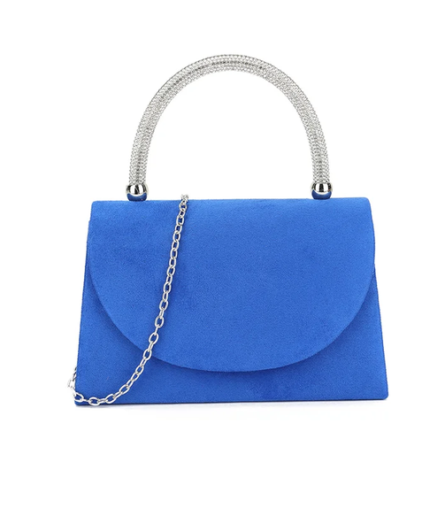 Z3162 BLING HANDLE ENVELOPE CLUTCH Royal Blue