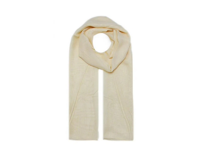 Ab1733-72 PLAIN COLOUR CHIFFON SCARF Cream