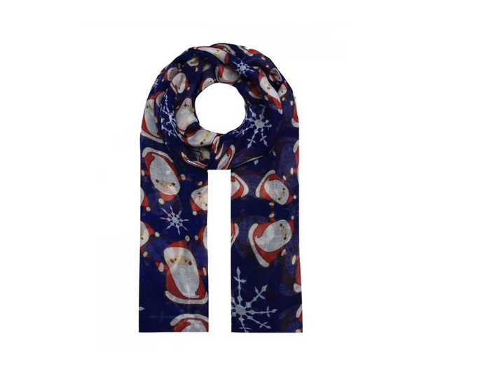 Ab1850-394 Santa Scarf Navy