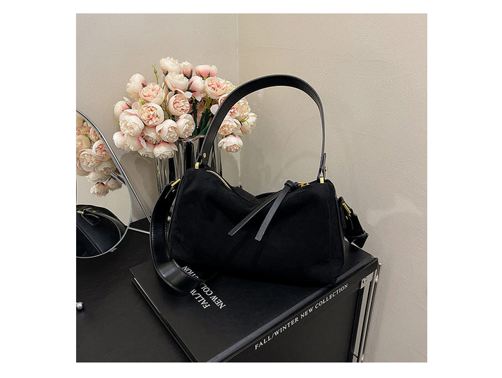 Albs2333 Suede Small Shoulder Bag Black