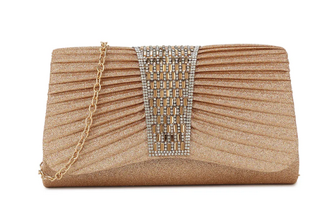 Cs3007 Glitzy Bag With Bling Front Rose Gold