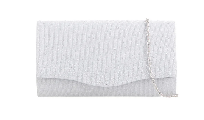Cs3225 Mightnight Blue Glitz Clutch Silver