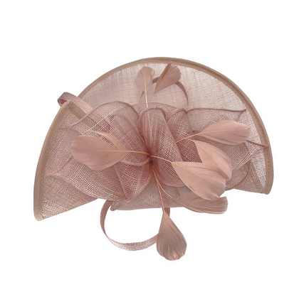 Ft2027-013 Asymmetric Sinamay Disc Fasc Pink