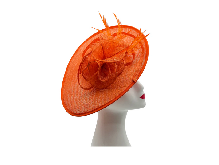 Ft2338 Large Hatinator W/Flower/Feather Orange