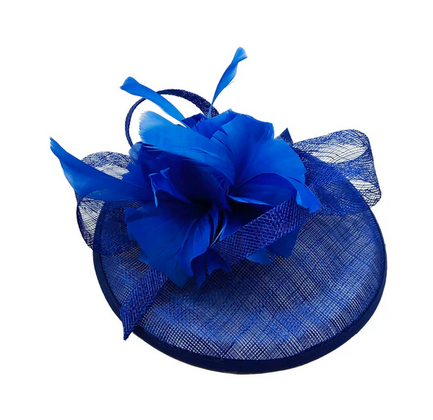 Ft9022-015 Sinamay Hatinator With Spiral Royal Blue