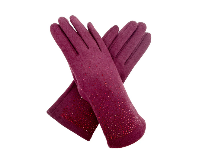 Gv2488-072 Sparkly Touch Screen Gloves Maroon