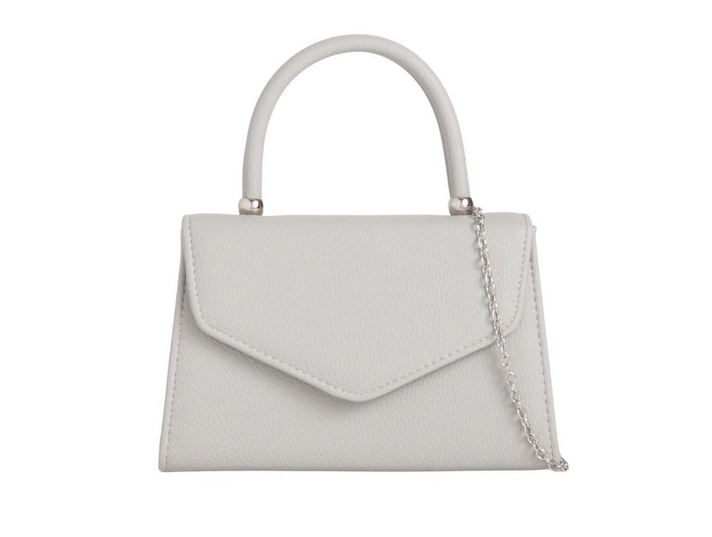 H2439 Metalic Handle Envelope Clutch Bag Grey