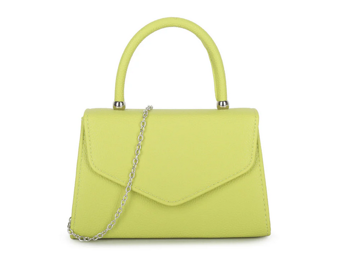 H2439 Metalic Handle Envelope Clutch Bag Lime