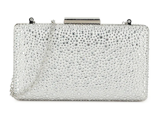 H3105 Bling Hard Small Clutch Bag Silver