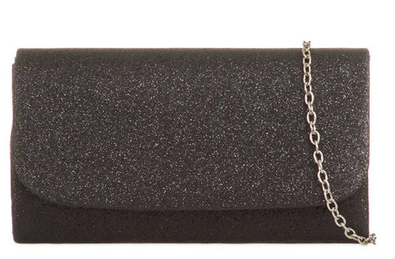 H731 Small Glitter Clutch Black