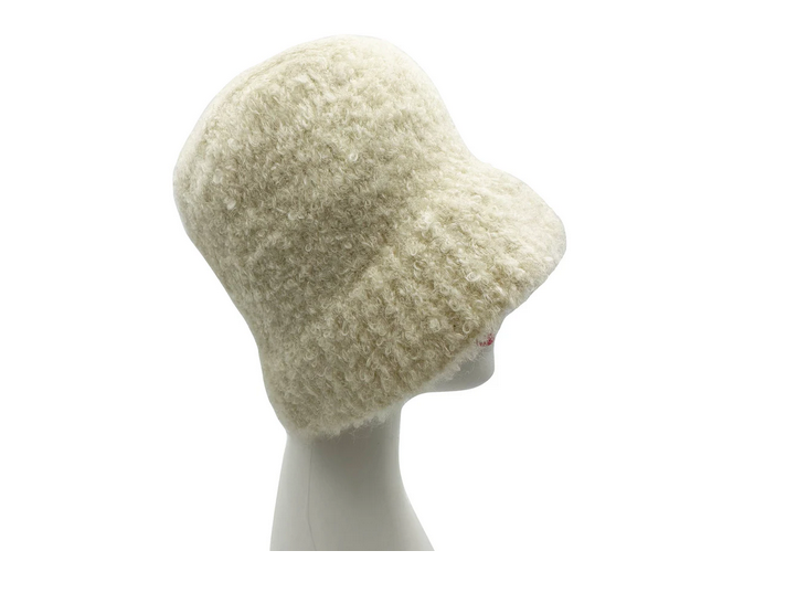 Ht23170-866 Bucket Style Knitted Hat Beige