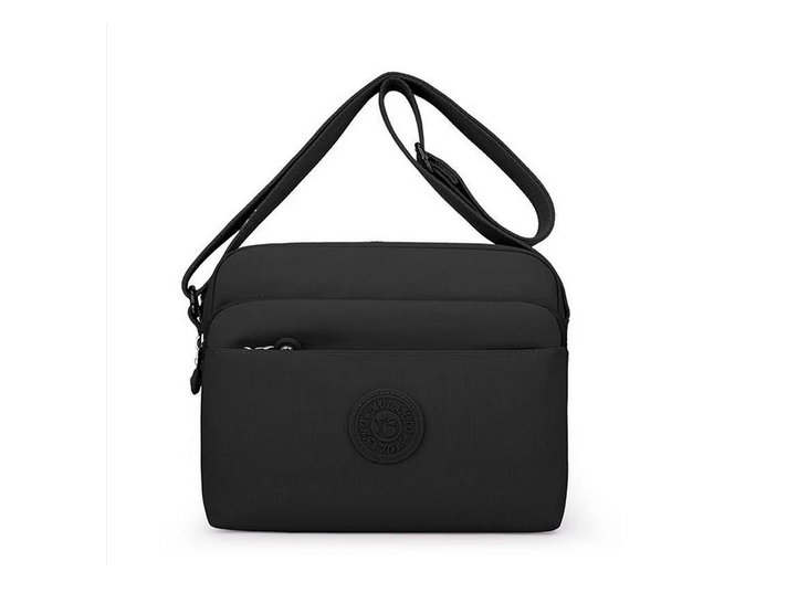Ht711 Canvas 3 Pocket Cross Body Bag Black