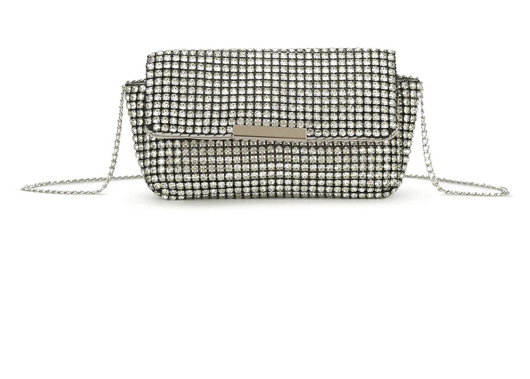 Mw3567 Small Bling Soft Bag Silver
