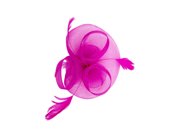 Mx1748-2 Mesh Swirl Flower With Loops Fushia