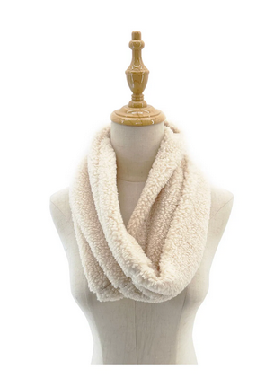 Sd2478-134 Teddy Fleece Snood Scarf Beige