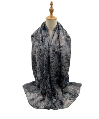 Sf2368-950 Spiral Galaxies Pattern Scarf Black