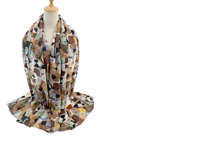 Sf2411-138 Contrast Colourful Circles Sc Khaki