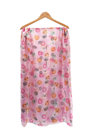 Sf24110-028 Soft Scarf Roses Design Glit Fushia