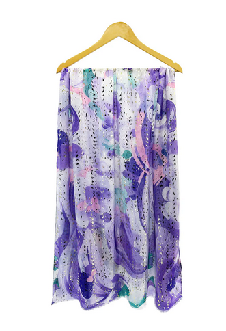 Sf24110-058 Abstract Watercolour Print S Purple