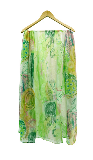 Sf2468-021 Colourful Multi Pattern Chiff Green