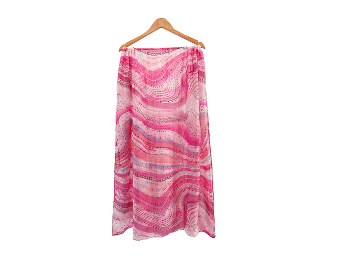 Sf2495-036 Cotton Blend Multi Layer Dots Fushia