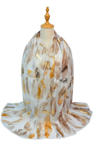 Sf2511-172 Soft Gold Foil Colourful Leav Khaki