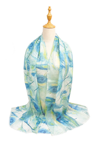 Sf2511-191 Soft Watercolour Leaves Print Blue