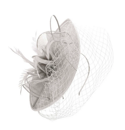 Sfc12678-28 Bowknot Disc Head & Veil Silver