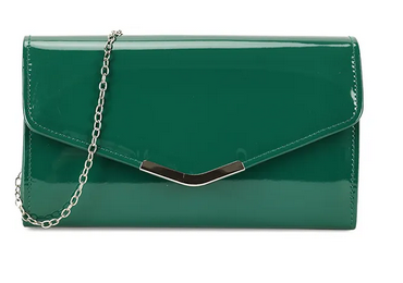 Td2974 Patent Envelope Clutch Bag Green