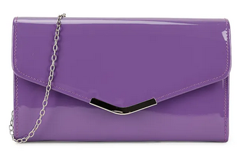Td2974 Patent Envelope Clutch Bag Pink
