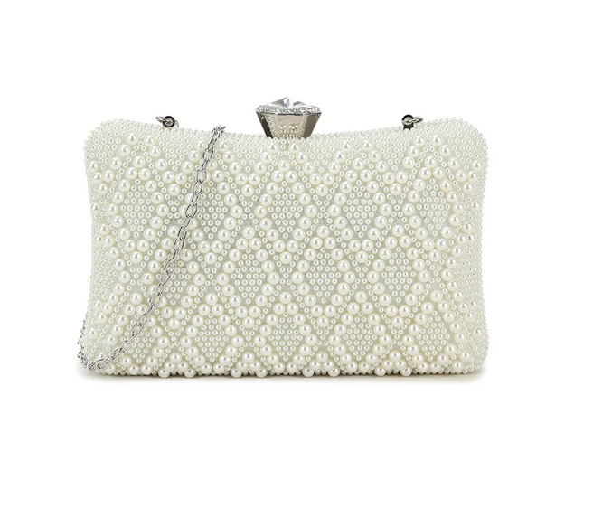Z3112 PEARL DETAIL CLUTCH Cream