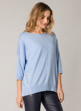 0003558 Fine Knit Double Zip Bottom Jump Blue