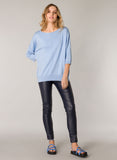 0003558 Fine Knit Double Zip Bottom Jump Blue